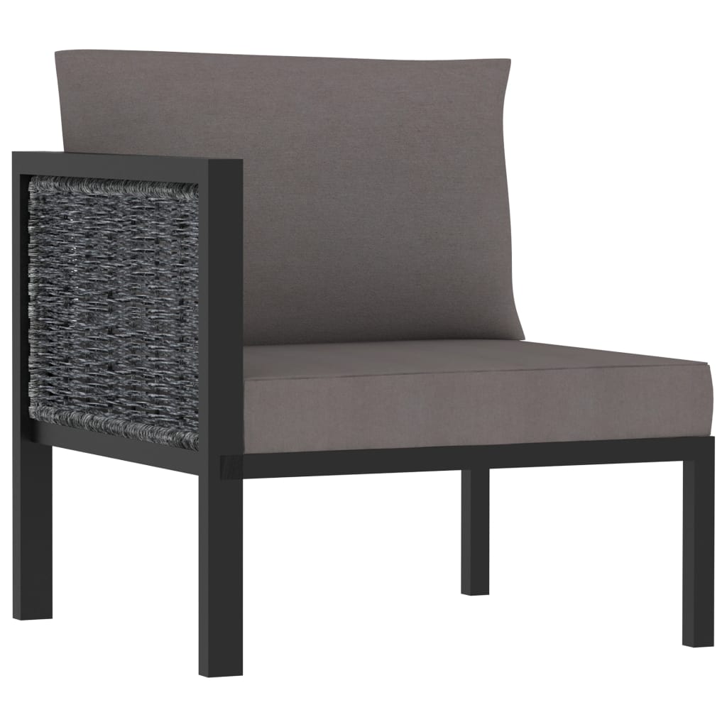 vidaXL Canapé d'Angle Modulable avec Accoudoir Droit en Rotin Synthétique Anthracite