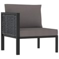 thumbnail image 1 of vidaXL Canapé d'Angle Modulable avec Accoudoir Droit en Rotin Synthétique Anthracite, 1 of 5