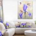 thumbnail image 1 of Blue Flower with Butterflies Sketch - Floral Canvas Art Print, 1 of 1
