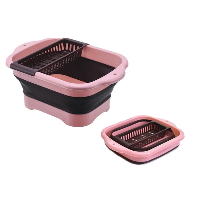 Bassin à Vaisselle Pliable avec Bouchon d'Égouttement, Gain de Place, Bac à Goulée Pliable, Plateau de Rangement de Cuisine Portable pour Camping en Plein Air et Utilisation en VR