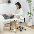 thumbnail image 2 of HOMCOM Adjustable Rolling Stool with Backrest, Faux Leather Stool Chair, 2 of 10