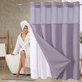 thumbnail image 4 of Shower Curtain For Bathroom 71 in W x 74 in H Reversible Heavy Duty Polyester Fabric With Built-in Large Rings, 4 of 5