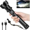 thumbnail image 1 of Rechargeable Led Flashlights, 90000 High Lumens Super Bright Flashlight, Tactical Xhp90 Flashlight With 5 Modes, Zoomable, Military Grade Waterproof F, 1 of 5