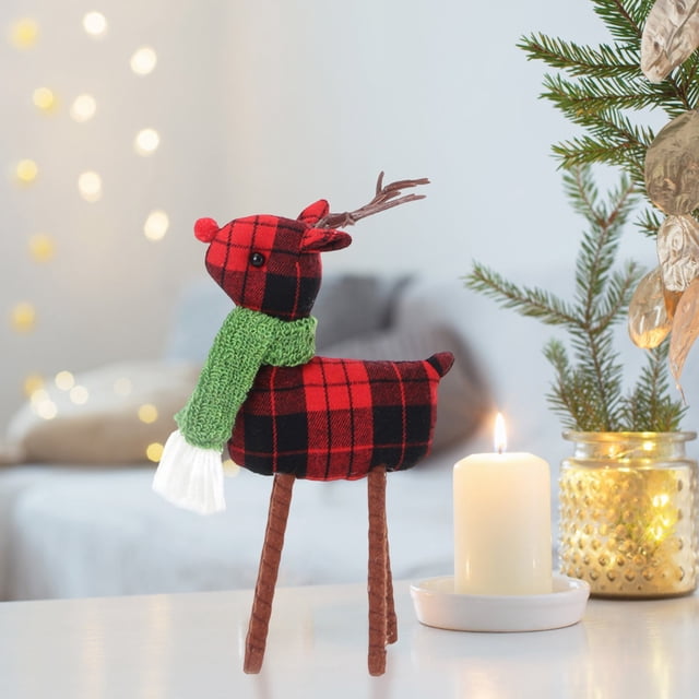 Christmas Reindeer Decor Table, Christmas Decorations - Christmas Deer Festival Mood Decoration Desktop Christmas Tree Decoration Scene Decoration Props Home Decoration Deer Doll Gift