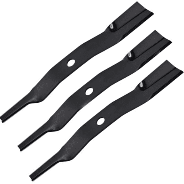 Oregon Blade pour Landpride, 890-375C, Lot de 3. un Ensemble de Trois Lames de Tondeuse Noires Conçues pour les Modèles de Coupe Land Pride de 60 Pouces, Incluant AMF4014, AT2560 et Autres. Chaque Lame Mesure 20 15/16 Pouces de Longueur, 2 1/2 Pouces de Largeur et 0,203 Pouces d'Épaisseur, avec un Trou Central de 1 Pouce. Pièces de Rechange d'Origine Authentiques avec Levée Pneumatique de 1 3/16 Pouces