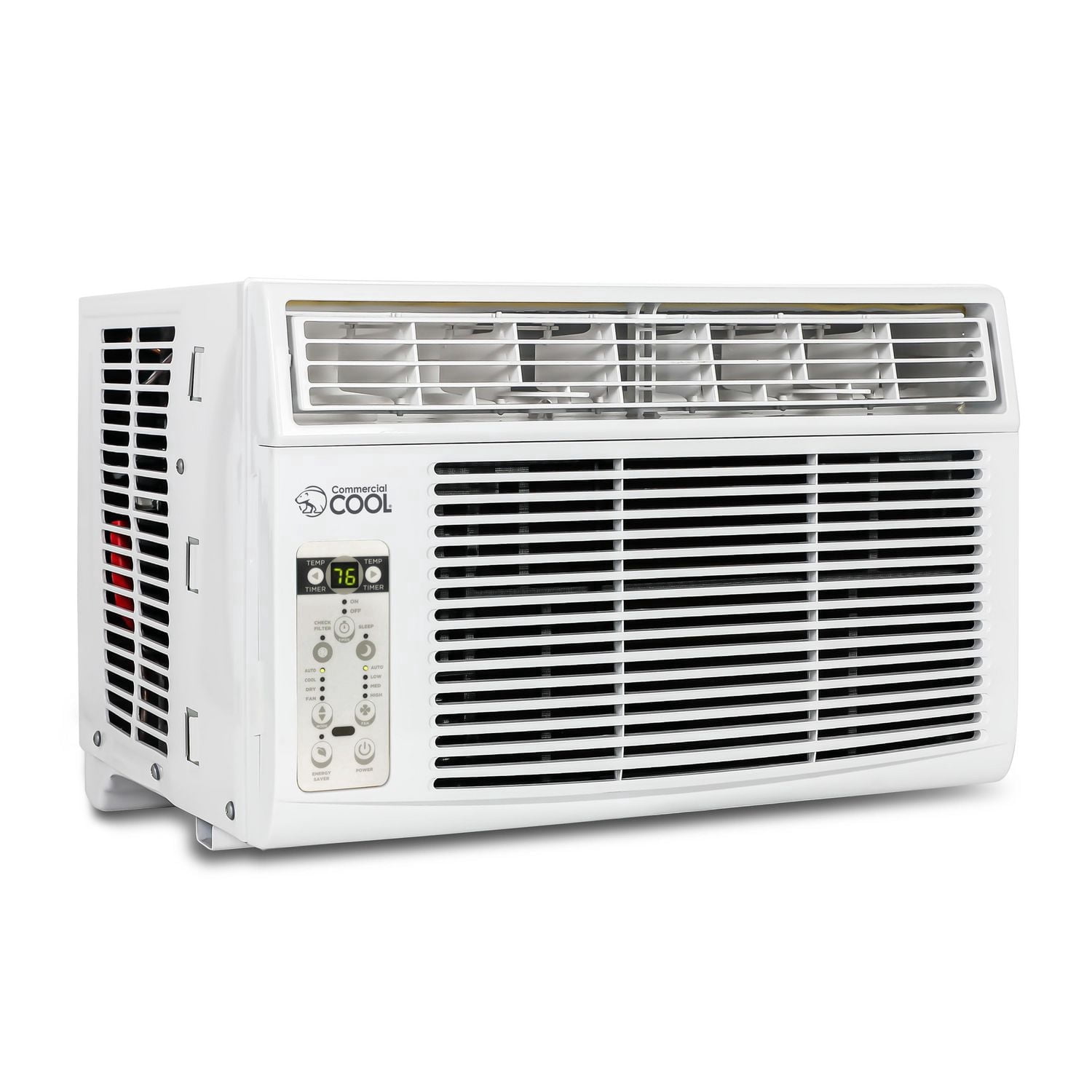 Climatiseur de fenêtre commercial 8000 BTU, unité de climatisation de fenêtre refroidissant jusqu'à 350 pieds carrés, unité de climatisation de fenêtre avec télécommande à fonctions complètes, blanc
