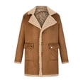 thumbnail image 2 of Dvkptbk Men's Fall Winter Coat Long Sleeve Furs Collar Spliced Jacket Coat Jacket Shacket Jacket, 2 of 6