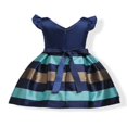 thumbnail image 3 of Robe de Fête Formelle à Rayures avec Nœud pour Bébé Fille, 3 of 6