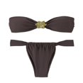 thumbnail image 2 of LYMAYTER Two-Piece Bikini Metal Ring Halter Swimsuit for Womens Beach Swimsuit Set for XS-L, 2 of 10