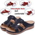 thumbnail image 4 of Womens Orthopedic Slippers Walking Slip on Sandals Comfortable Leather Wide Open Toe Platform Wedge Slides, 4 of 8