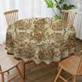 thumbnail image 5 of Nappes Paisley, Nappe Paisley Brune Figurée Ronde 60 x 60, Nappe Bohème Résistante aux Plis et Lavable, Parfaite pour le Souper en Cuisine, Fête, Réunion de Famille, Souper Festif, 5 of 5