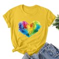 thumbnail image 2 of RKSTN Hauts pour Femmes LGBT Décontractés Coupe Ample Hauts Inspirants Égalité Été Mignon Cœur d'Amour Imprimé Manches Courtes Col Rond Pride Shirt, 2 of 3
