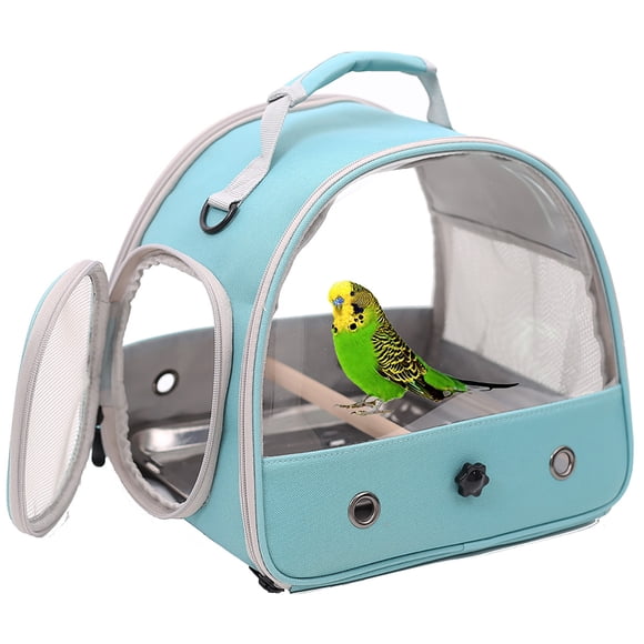 halinfer Portable Bird Travel Cage, Parrot Parakeet Small Bird Carrier with Side Access Window, Green, Polyester Oxford, Small Bird Carrier