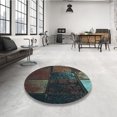 thumbnail image 4 of Ahgly Company Tapis d'Intérieur Lavable à la Machine, Carré, Transitionnel, Vert Noisette, Tapis de Zone, 6 Pieds Carré, 4 of 7