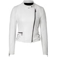 thumbnail image 1 of Veste Blanche Femme Veste de Motard en Cuir Femme Veste de Moto en Cuir Femme Veste de Moto Femme Veste d'Équitation pour Femme Veste en Cuir Blanche Femme Taille m, 1 of 3
