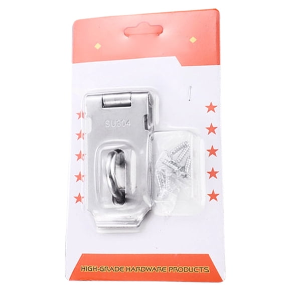 1Pcs Heavy Duty Padlocks Hasp Anti-Pry Door Clasp Locks with Screws Easy Install for Gate Shed Cabinet Drawer Outdoor Indoor Rustproof, 4In (Silver1)