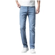 Men's Jeans Men's Summer Fashion Slim Jeans Straight Leg Casual Style Pants Men's Clothing Jeans Moto Homme BU1 40