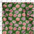 thumbnail image 3 of Soimoi Green Velvet Fabric Rose Floral Print Fabric by the Yard 58 Inch Wide, 3 of 6