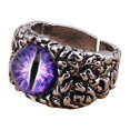 thumbnail image 1 of Stainless Steel Devil Skull Ring Personality Design Retro Eye Ring Men Women, 1 of 9