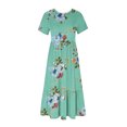 thumbnail image 3 of Dvkptbk Robes d'Été pour Femmes 2024 Mode Décontractée Bohème à Fleurs Robes de Plage Manches Courtes Col Rond Robe d'Été Fluide Maxi Robe de Plage Longue Robe Midi de Plage avec Poches P-2TG, 3 of 4