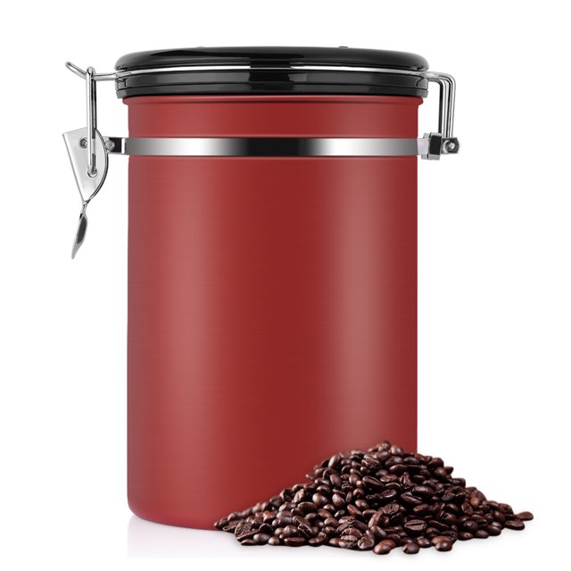 Yosoo Coffee Container Large Airtight Stainless Steel Black Kitchen Sotrage Canister 4 Colors