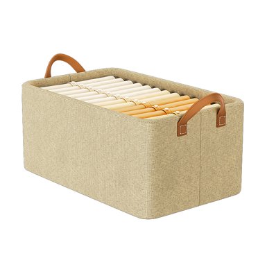 YUMILI Organisateurs De Placard Et De Rangement Pour Vêtements, Cadre En Acier Galvanisé Pliable, Conception De Transport, Bacs De Rangement En Tissu épais Pour étagères, Placard, Buanderie, 26 L