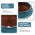 thumbnail image 2 of 2pcs Chinese Ceramic Planter with Drainage Hole Glazed Pot Succulent Plant Pot, 2 of 6