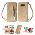 thumbnail image 1 of Case for FOXDOCK Samsung Galaxy S8 Glitter Zipper Wallet Case with Short Hand Strap, 1 of 4