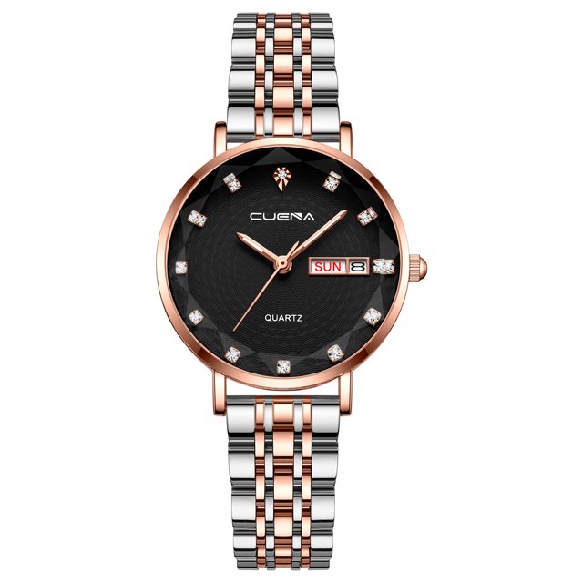 WIFKLSIIPG Ms. Business Steel Belt Watch Calendar Sports Ms. Waterproof Watch