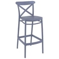 thumbnail image 1 of Compamia Cross Tabouret de Bar Contemporain en Résine pour Intérieur et Extérieur - Ensemble de 1, Gris Foncé, 1 of 5
