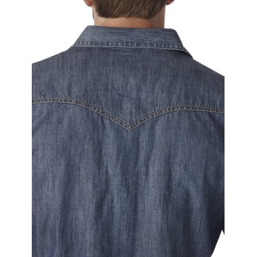 Wrangler Menâs Big & Tall Retro Two Pocket Long Sleeve Snap Shirt