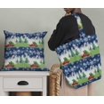 thumbnail image 5 of Soimoi Blue Silk Fabric Car & Pine Tree Nature Print Sewing Fabric Yard 42 Inch Wide, 5 of 5