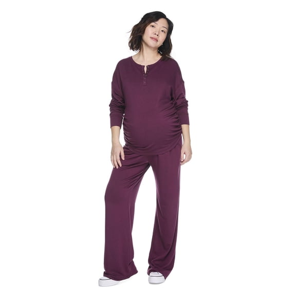 Paisley Sky Maternity Long-Sleeve Lounge Henley
