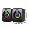 thumbnail image 4 of USB Powered Computer Speakers, 2.0 Stereo RGB Desktop Speakers with 3.5mm Audio, Wired Mini PC Speakers with Volume Control for Laptop, Desktop, Phone and Tablet, 4 of 9