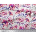 thumbnail image 3 of Soimoi Pink Rayon Fabric Leaves & Floral Decor Fabric Printed BTY 42 Inch Wide, 3 of 3
