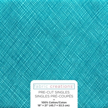 FABRIC CREATIONS White Aqua Pencil Crosshatch Fat Quarter, 45 × 53 cm (18 × 21 in)