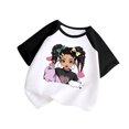 thumbnail image 1 of GDREDA Vêtements Fille Enfant Bébé Filles Mignon Col Rond Manches Courtes Imprimé Manches Raglan Tee Été Décontracté T-Shirt T-Shirts Fille Noir,9-10 Ans, 1 of 4