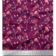 thumbnail image 1 of Soimoi Tissu en Rayonne Feuilles & Roses Imprimé Tissu d'Artisanat au Mètre 56 Pouces de Large, 1 of 3