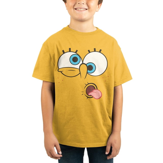 Bob L'éponge T-Shirt Jaune pour Enfants à Grand Visage Goofy