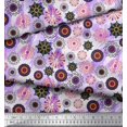 thumbnail image 2 of Soimoi Moss Georgette Fabric Mandala Kaleidoscope Printed Fabric 1 Yard 42 Inch Wide, 2 of 3
