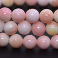 thumbnail image 2 of Angelstones Natural American Pink Queen Conch Shell 6mm Round Beads Stretch Bracelet 6.5" Unisex, 2 of 2