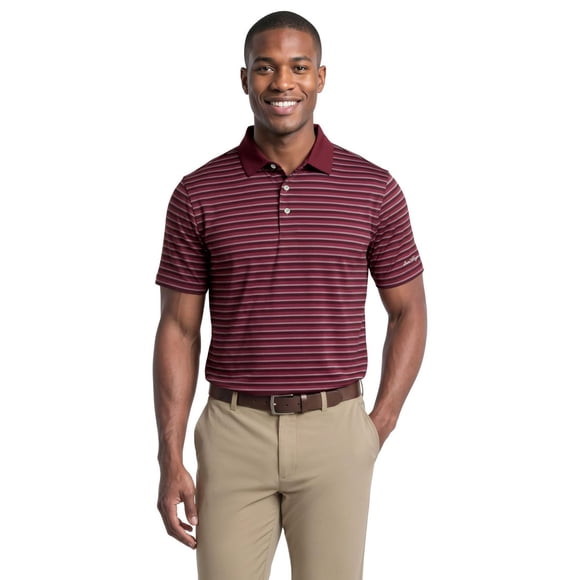 Ben Hogan Performance Men's Herringbone Stripe Golf Short Sleeve Polo Shirt