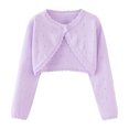 thumbnail image 1 of zbxnLI Toddler Girls Bolero Cardigans Lightweight Long Sleeve Knit Open Front Cropped Cardigan Sweaters, 1 of 8