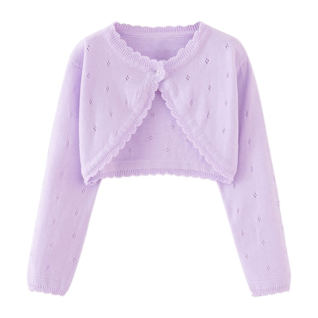 zbxnLI Toddler Girls Bolero Cardigans Lightweight Long Sleeve Knit Open Front Cropped Cardigan Sweaters