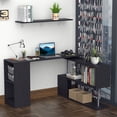 thumbnail image 2 of HOMCOM 55" L-Shaped Desk 360° Rotating Corner Computer Desk for Home Office, 2 of 10