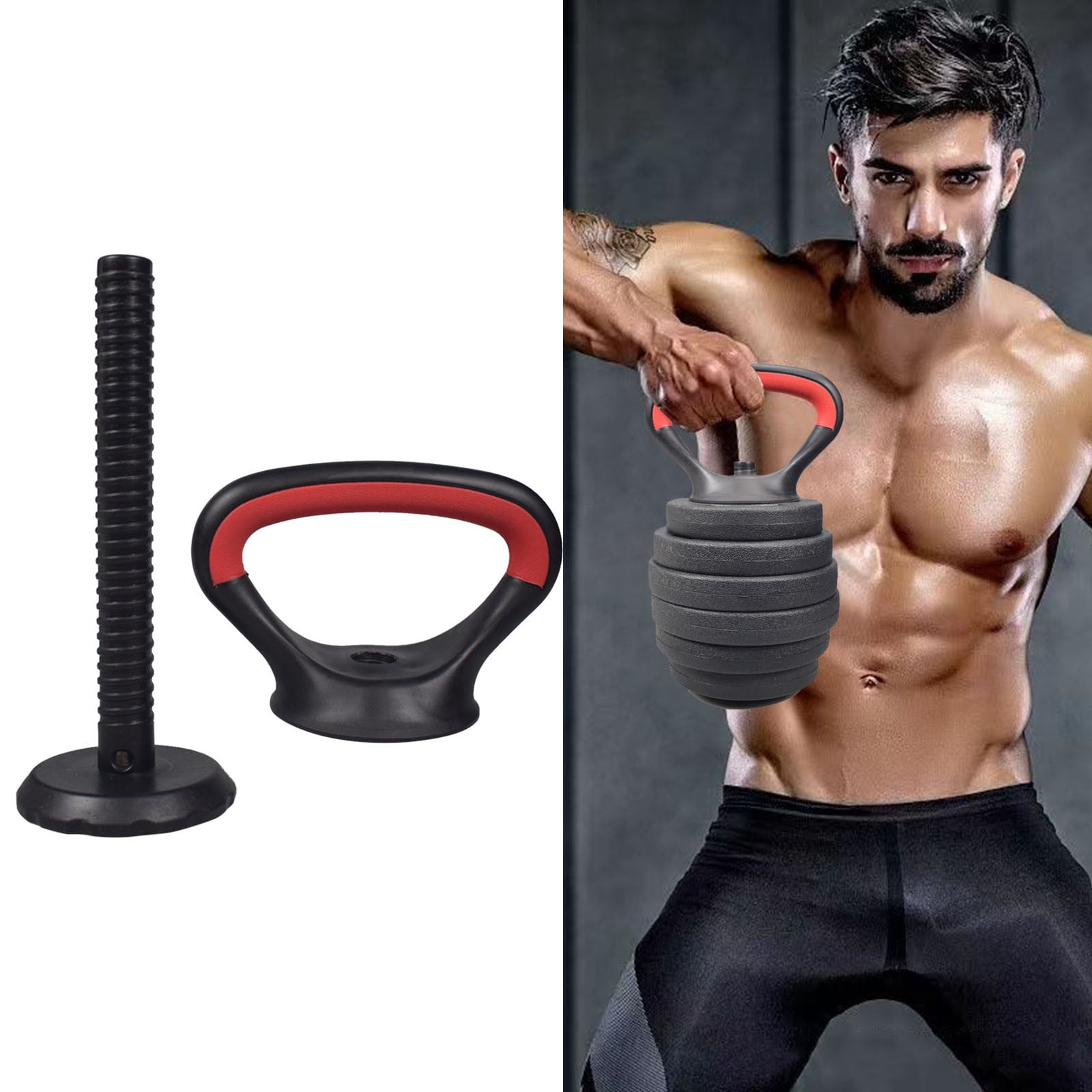 WIFKLSIIPG Adjustable Dumbbells Weight Set with Connector 2 In1 Dumbbells Set Used as Barbell Kettlebells Push up Stand Fitness Exercises Home Gym Suitable Men/Women(No Weight Block )