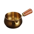 thumbnail image 1 of SPOORYYO Casserole à Fondre en Acier Inoxydable 304 - Chauffe-Lait et Chauffe-Chocolat - Casserole Réutilisable avec Poignée en Bois pour Aliments, Huile et Café Turc - Options 60 Ml/120 Ml/180 ml, 1 of 9
