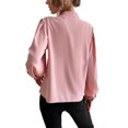 thumbnail image 3 of LUXUR Ladies Long Sleeve Tops Loose Work Shirts Pink XXL, 3 of 3