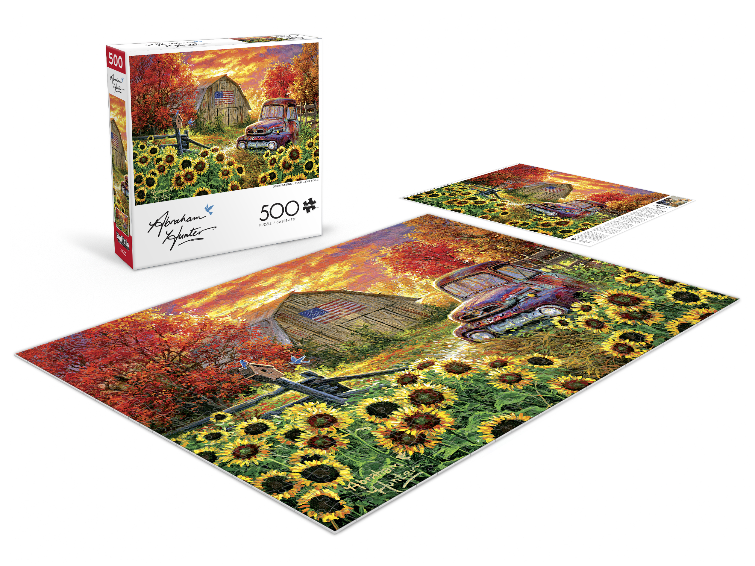 Puzzle à emboîtement de 500 pièces Old Glory Farmstead de Buffalo Games pour adulte à partir de 14 ans