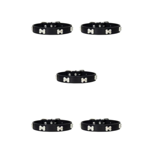 Maytalsory Comfortable Wear Cat Collar In Multiple Sizes With Stylish PU PU Cat Collar Dogs Collars black 2.5*50cm 5Set